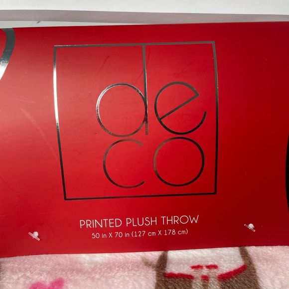 Deco Dogs and Hearts Valentine’s Throw Blanket Pink Size 50x70 - Picture 5 of 8